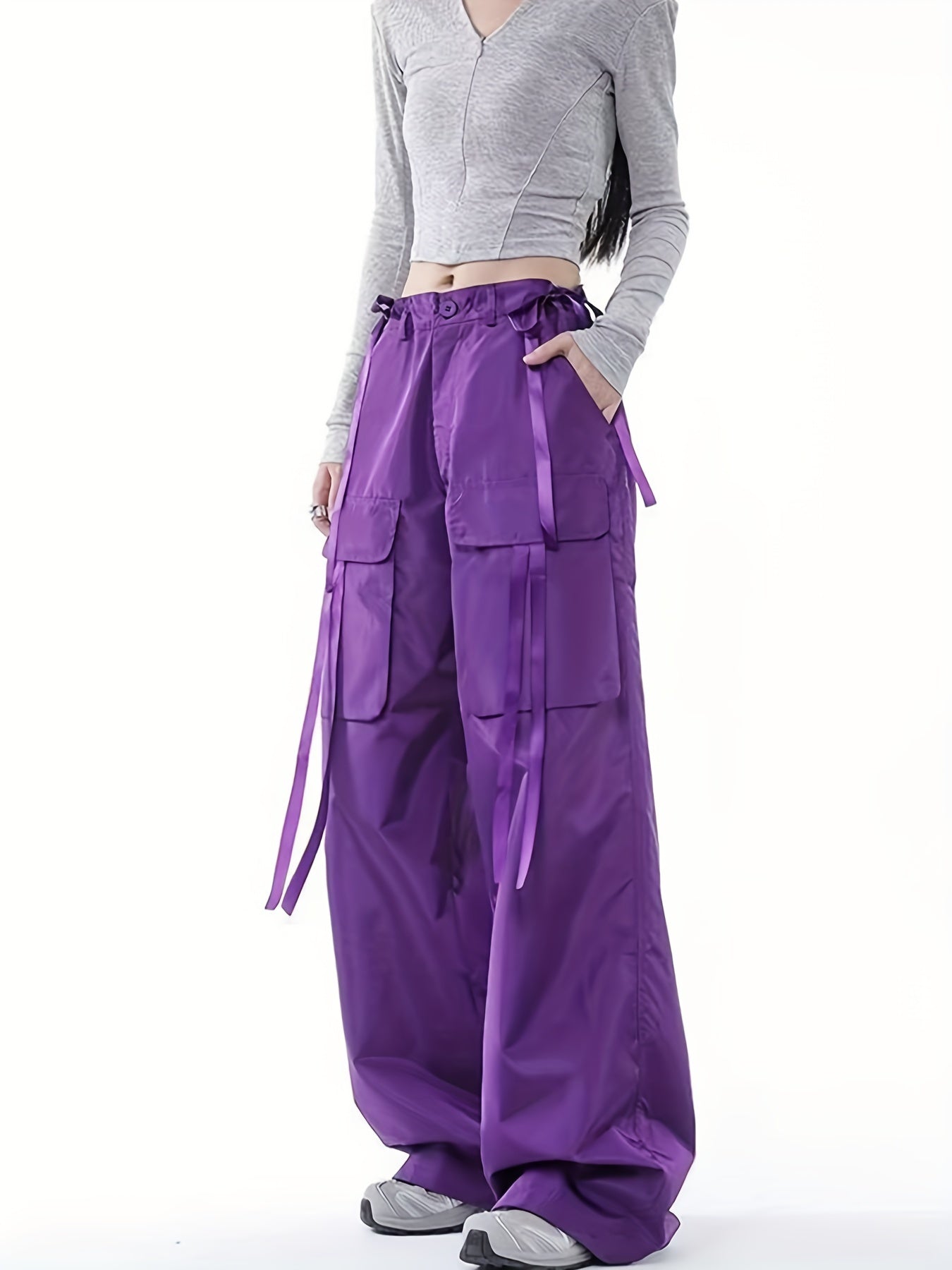 High Waist Sports Cargo Pants Women Activewear