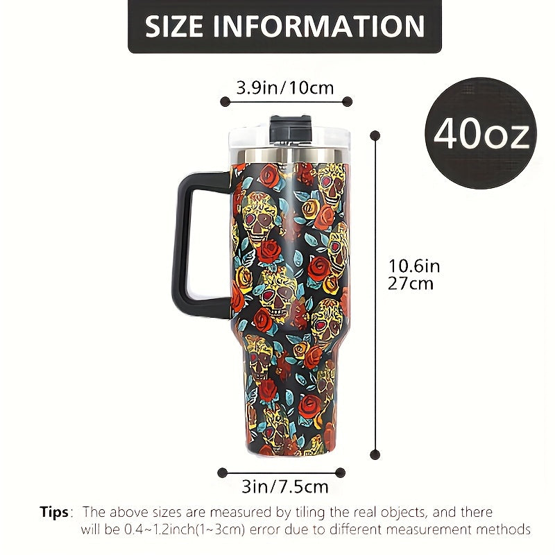 Skull Series 40oz Car Tumbler Vacuum Insulated Stainless Steel