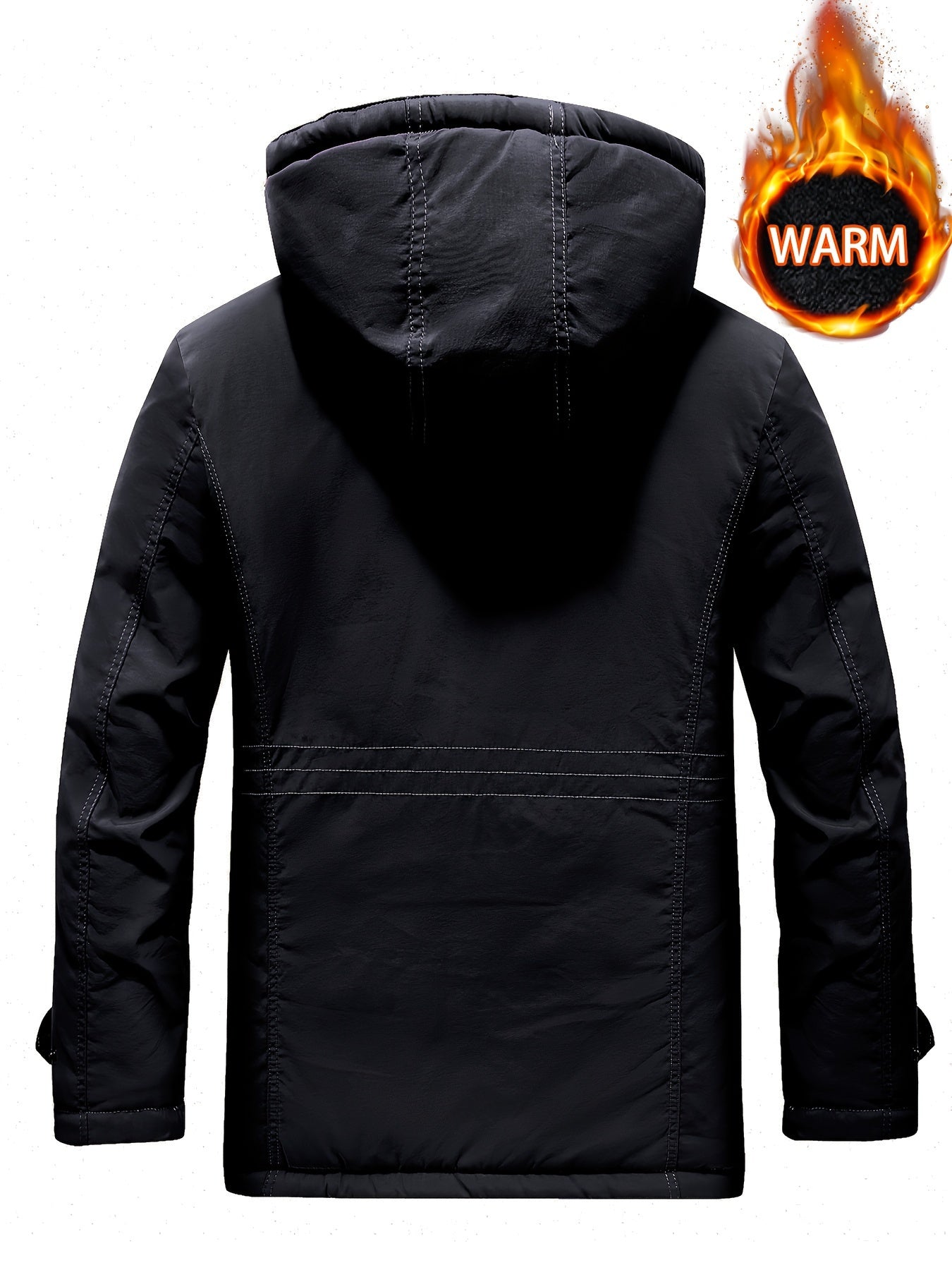 Men's Zipper Fleece Hooded Jackets Winter Warm Hoodies