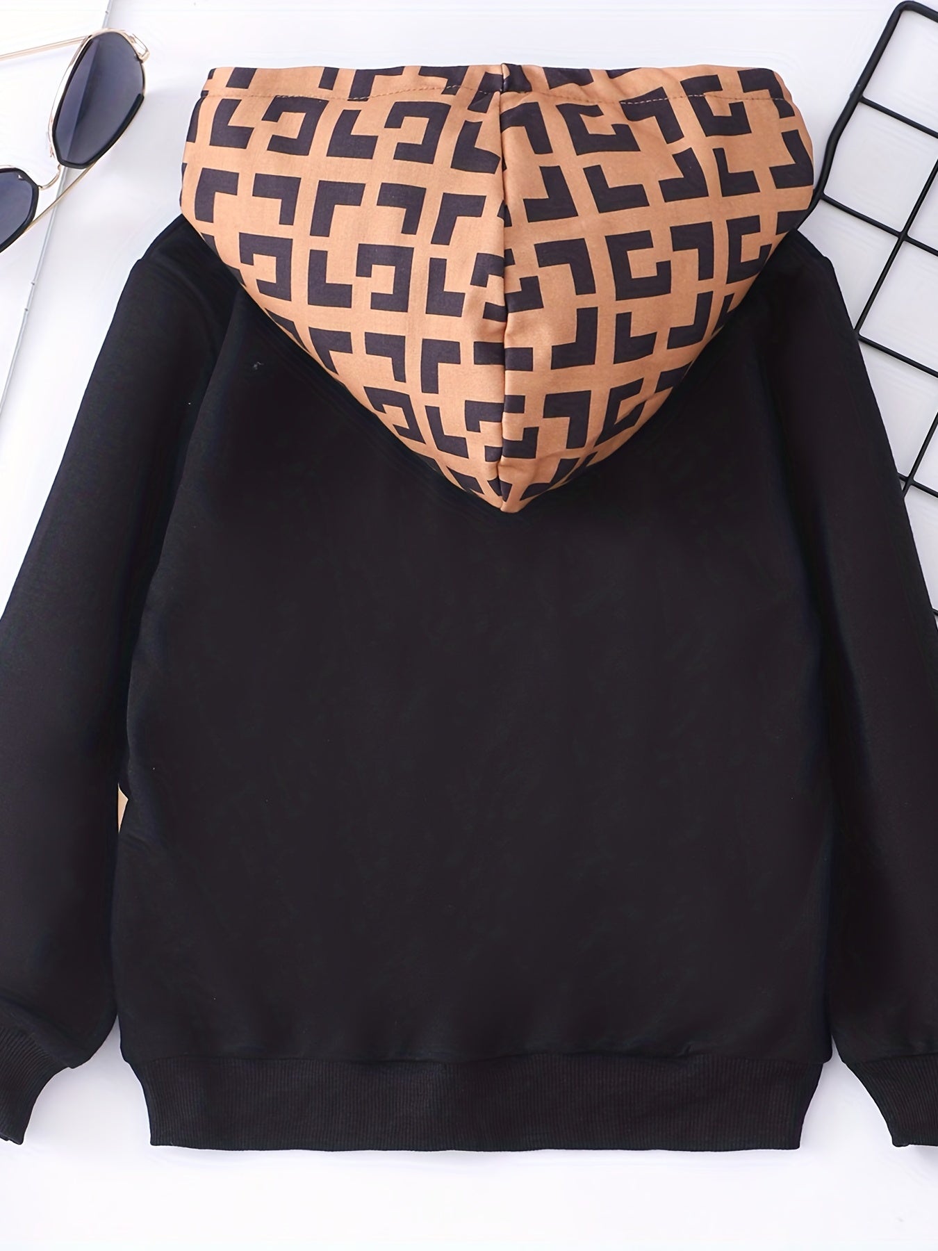Boys Colorblock Hoodies With Bag Casual Hooded Sweatshirts