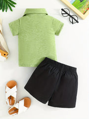 2pcs Baby Boys Polo Shirt & Shorts Set