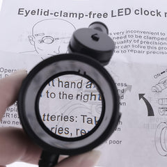 15X Magnifying Glass With LED Light Single Eye Headphone Magnifying Glass