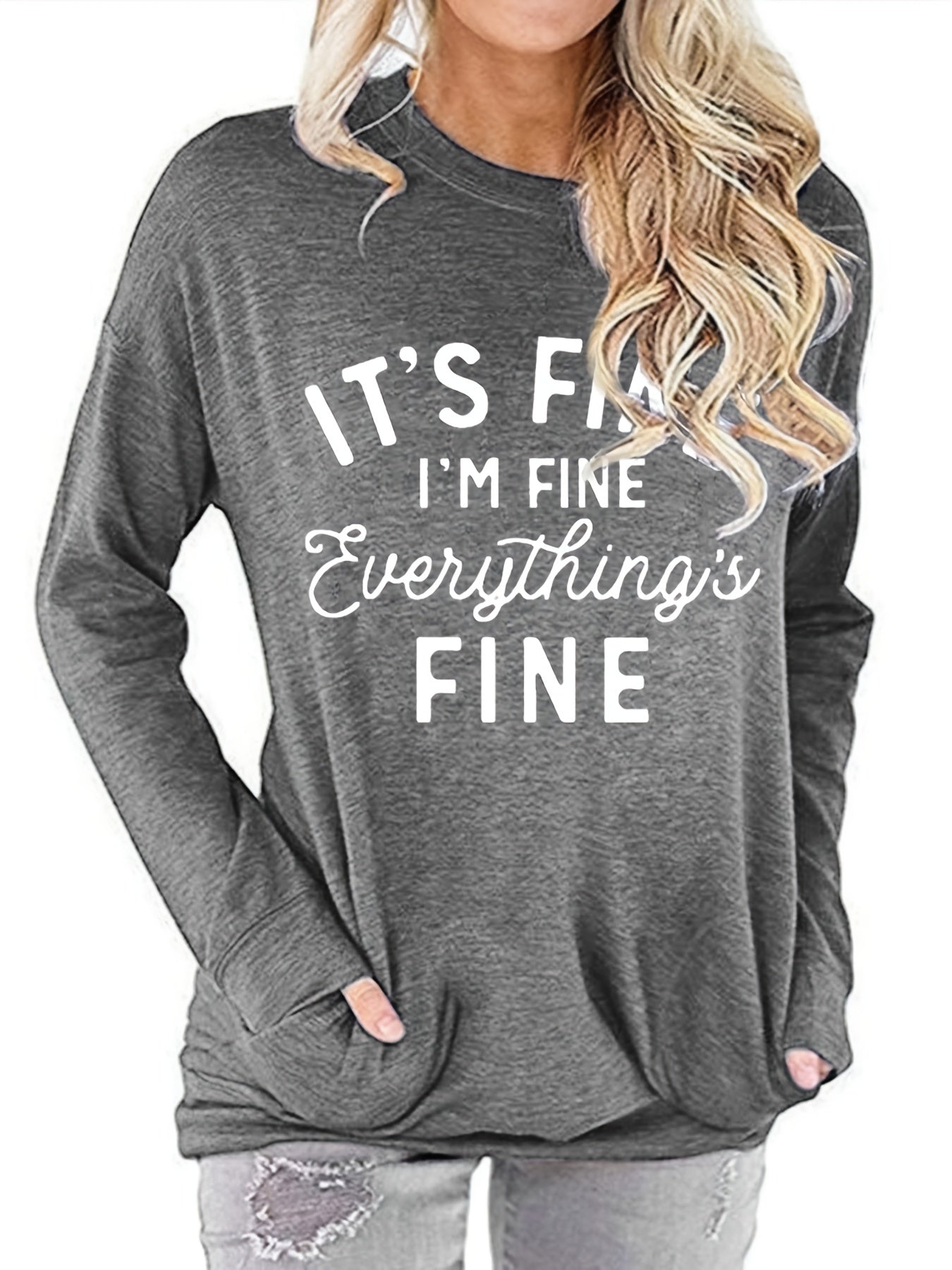 Women's Letter Print Long Sleeve T Shirt