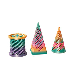 3pcs 3D Printed Candy Gradient Penetration Set Desk Decor