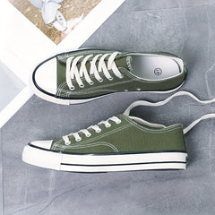 Women's Low Top Canvas Shoes Lace Up Lightweight Sneakers