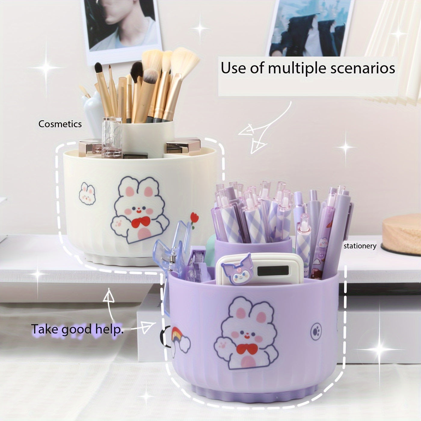 Pen Holder 360 Rotating Organizer Makeup Stationery Desktop Organizer