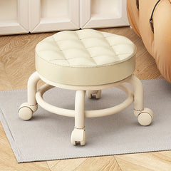 Universal Wheel Low Stool Small Round Rolling Stool with Rotating Casters