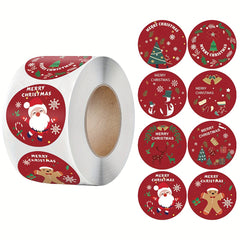 Cowhide Adhesive Label Merry Christmas Holiday Decoration Label
