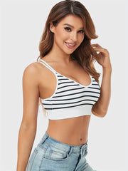 Stripe Ribbed Tank Bralettes Women's Lingerie