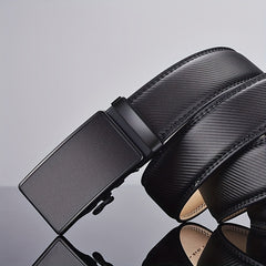 Men's Leather Business Belt Automatic Buckle Belts Adjustable Belt