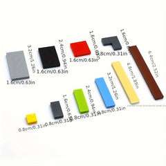 100pcs ABS Plastic Building Blocks Set Flat Tiles DIY Construction Toy Kit