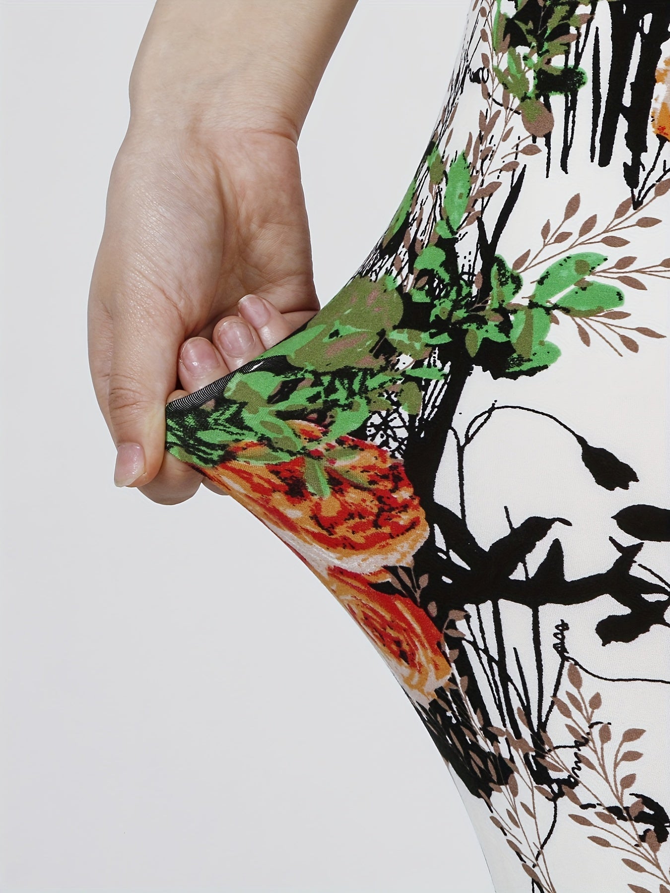 Floral Print Skinny Stretchy Leggings High Waist Yoga Leggings