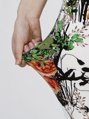 Floral Print Skinny Stretchy Leggings High Waist Yoga Leggings