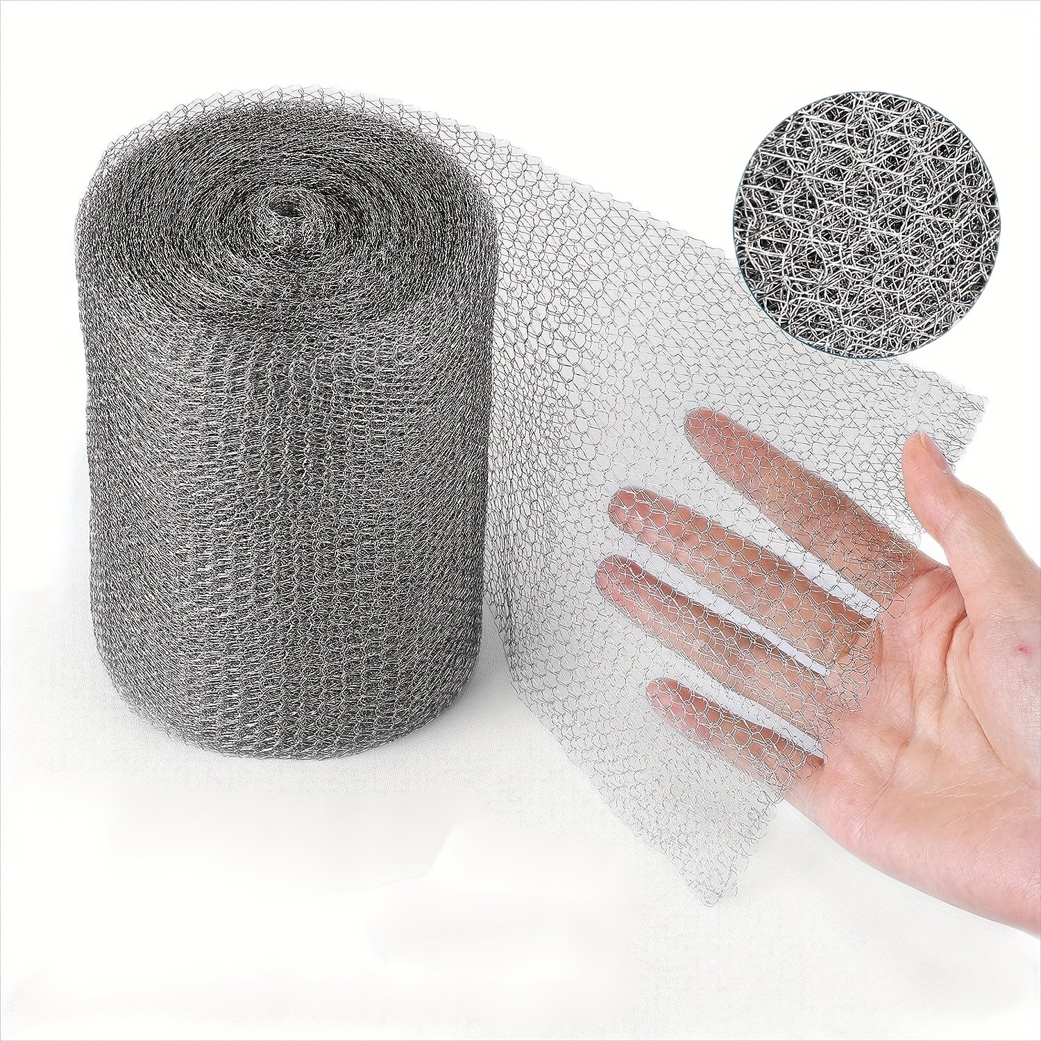 1pc 5 X 50ft Stainless Steel Wire Mesh Hole Filler Fabric