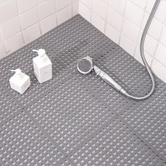 2 Pack Interlocking Drainage Tiles Waterproof Floor Mats for Bathroom Kitchen