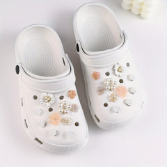 20Pcs Camellia Cartoon Shoe Charms, DIY Clog Decoration Set for Women