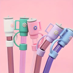 5pcs Cartoon Straw Covers Reusable Dustproof Straw Plugs Cup Decoration