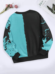 Tie Dye Pattern Long Sleeve Crew Neck Sweatshirt For Spring Fall