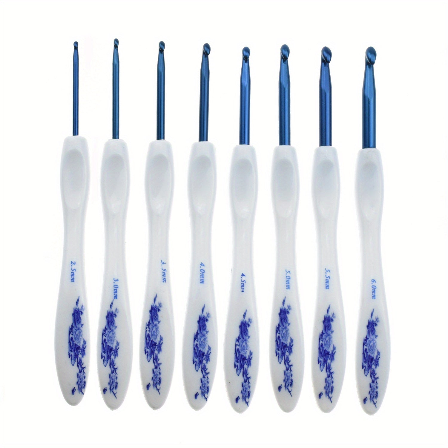 8pcs Ergonomic Crochet Hook Set with Print Crochet Hooks