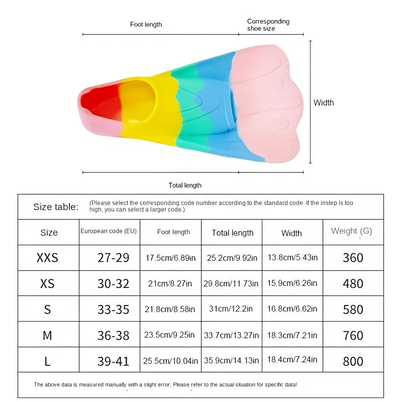 Colorful Silicone Swim Fins for Men Women Diving