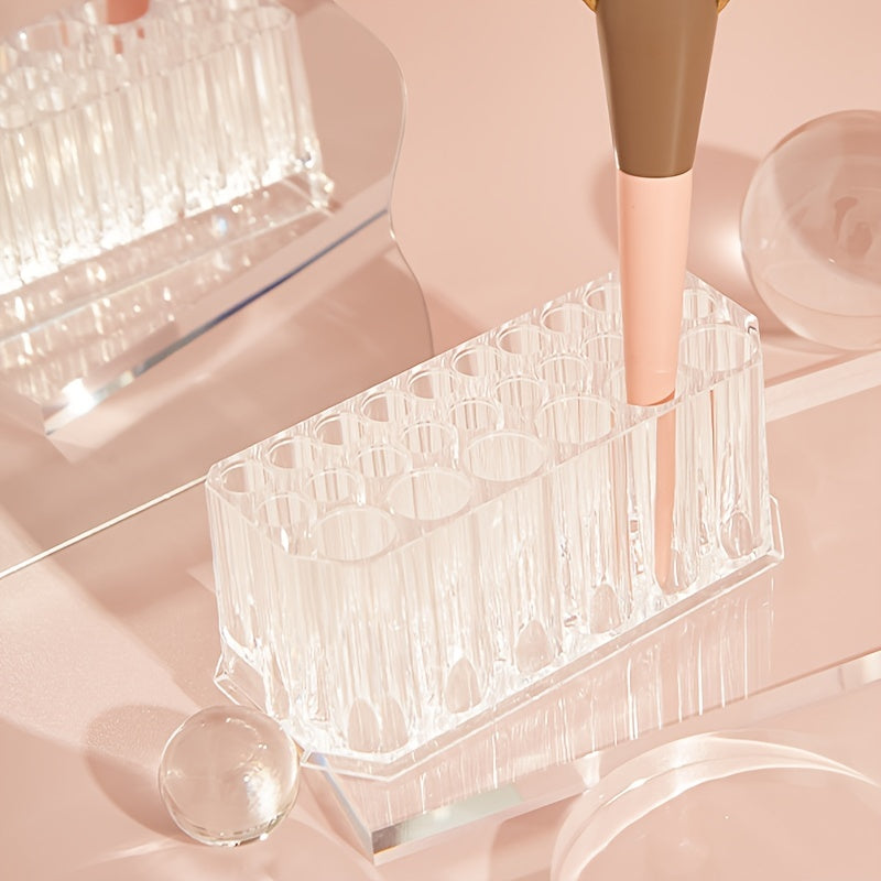 Clear Acrylic Makeup Brush Holder 26 Holes Organizer