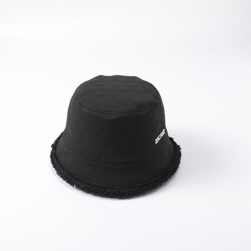 Women Bucket Hat Winter Hat Solid Warm Outdoor Casual Style