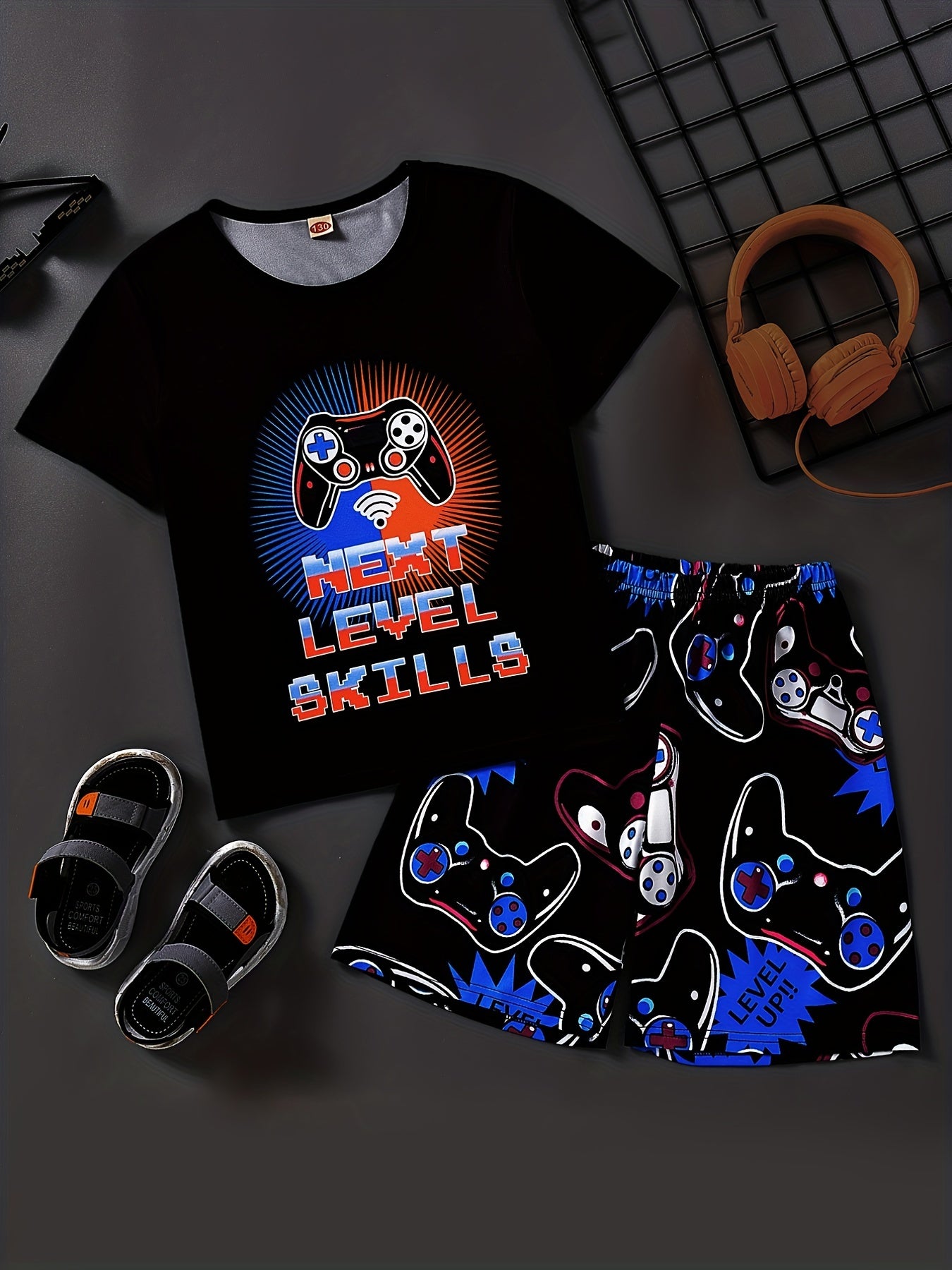 Boys Next Level Gamepad Graphic Outfit for Summer