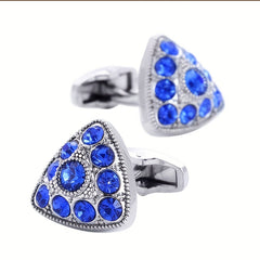 2pcs Triangle Crystal Cufflinks Closure Buckle For Men