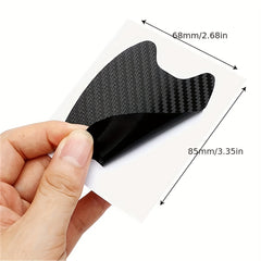 4pcs Set Carbon Fiber Texture Car Door Handle Protectors Stickers