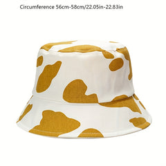 Cow Pattern Cartoon Bucket Hat Lightweight Sunscreen Travel Beach Hats