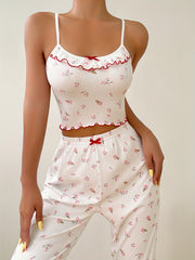 Floral Print Pajama Set Cami Top & Shorts Women's Sleepwear