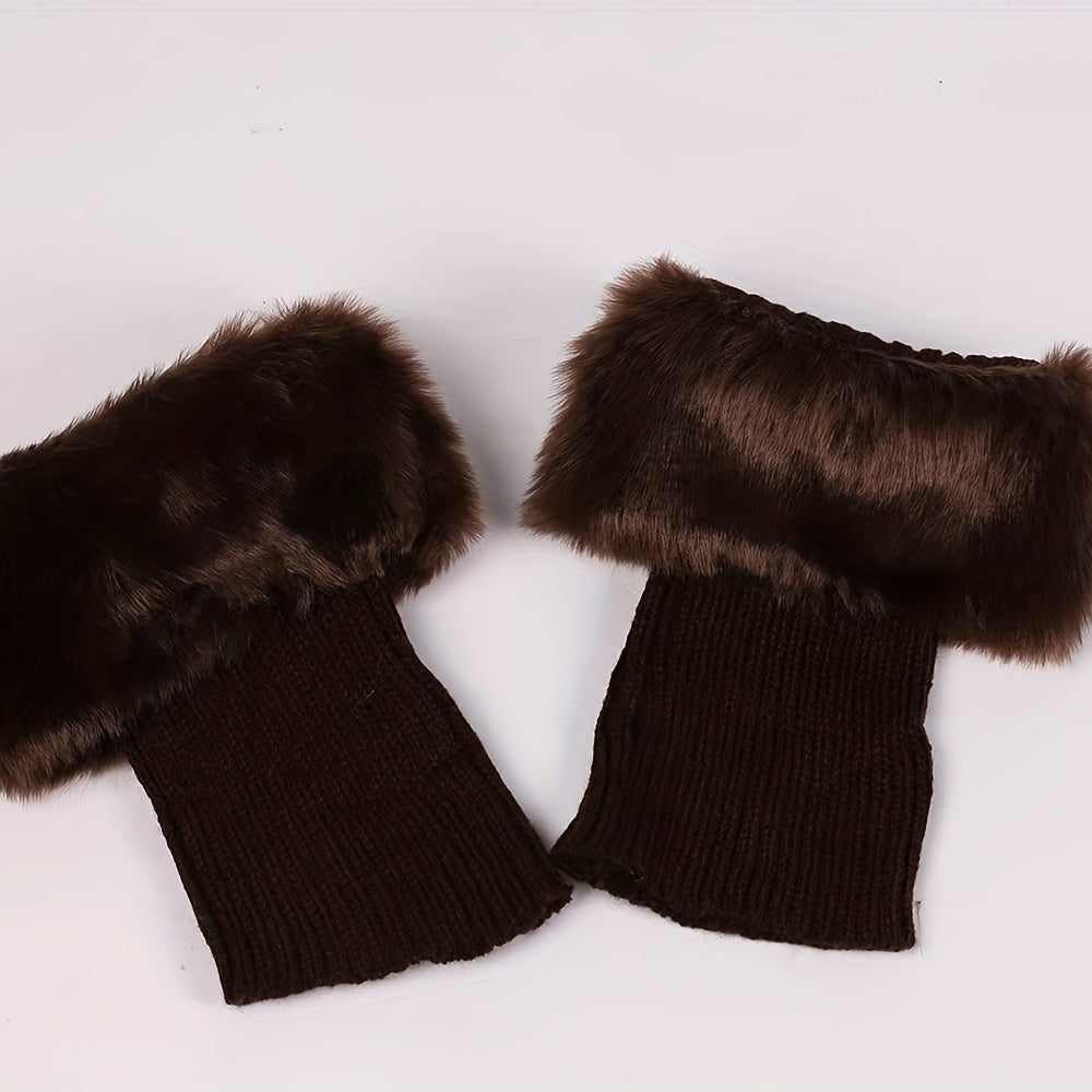 Feather Knitted Short Boots Socks Warm Boot Cuffs Leg Warmers