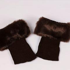 Feather Knitted Short Boots Socks Warm Boot Cuffs Leg Warmers