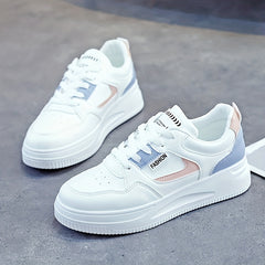 Stylish Lace Up Sport Shoes Block Skate Low Top Sneakers
