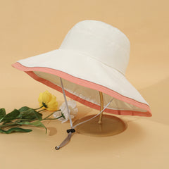 UV Protection Wide Brim Sun Hat for Travel Beach With Wind Rope