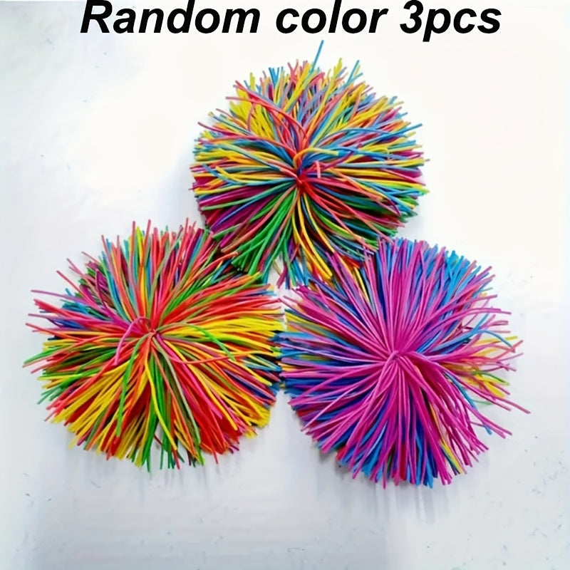 Colorful Rainbow Fuzz Ball Soft Sensory Toy for Kids and Adults