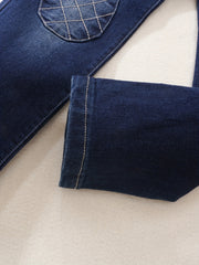 Girls Ruffled Tutu Knee Patch Jeans Kid Girls Casual Denim Pants