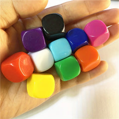 10 Acrylic 16mm Multicolored Blank Dice Teaching Props Game Boards Math Tools