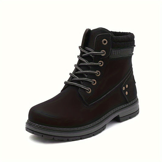 Women's Solid Snow Boots Non Slip Round Toe Casual Walking Boots