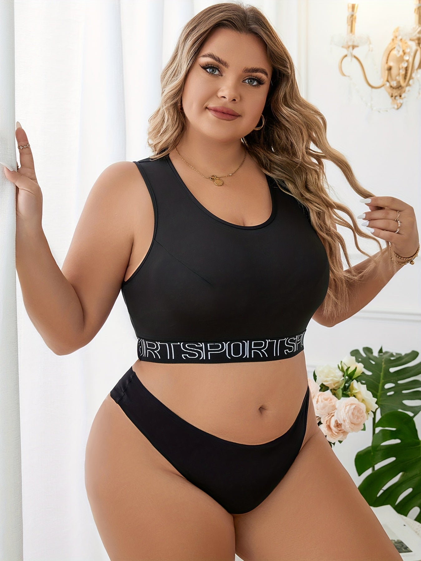 Sports Underwear Women's Plus Mesh Racer Back Bra