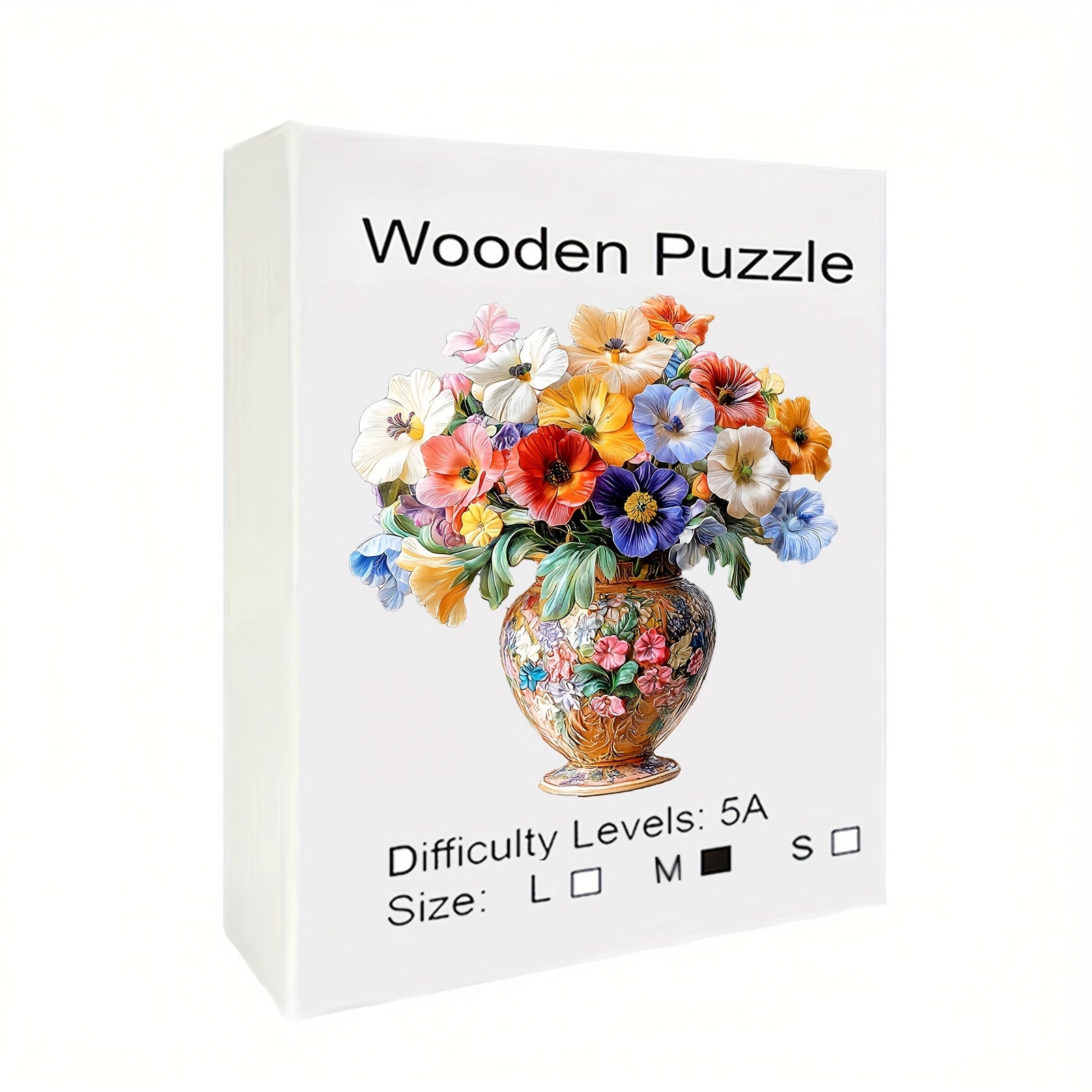 Floral Parrot Wooden Puzzle Colorful Animal Shapes Art Toy in Box