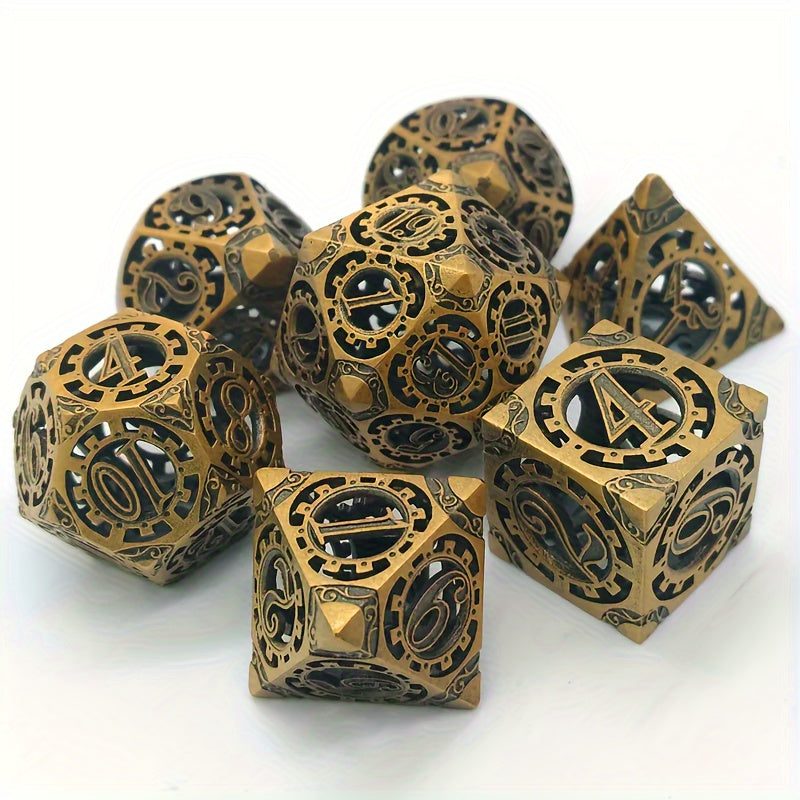 7pcs Hollow Gear Dice For Desktop Entertainment Game