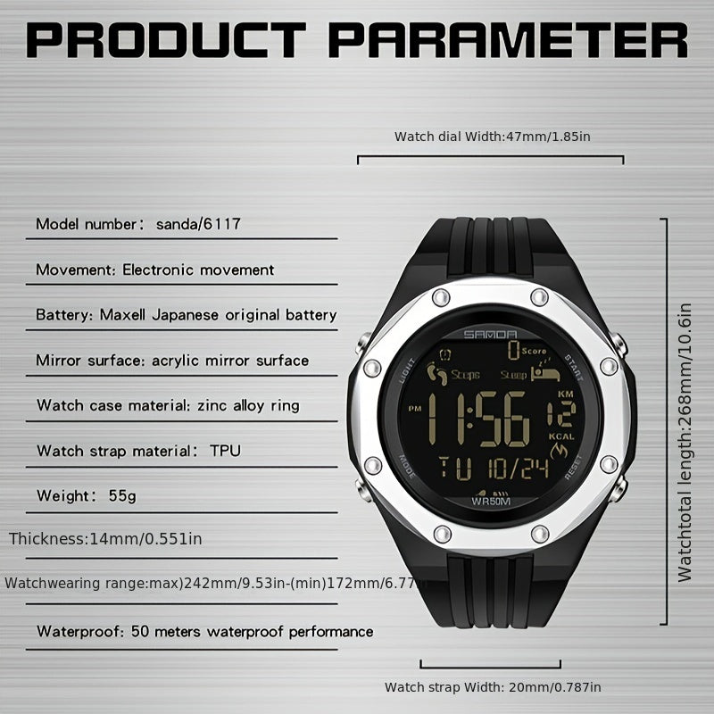 Sanda Boy's Calorie Steps Metal Waterproof Watch