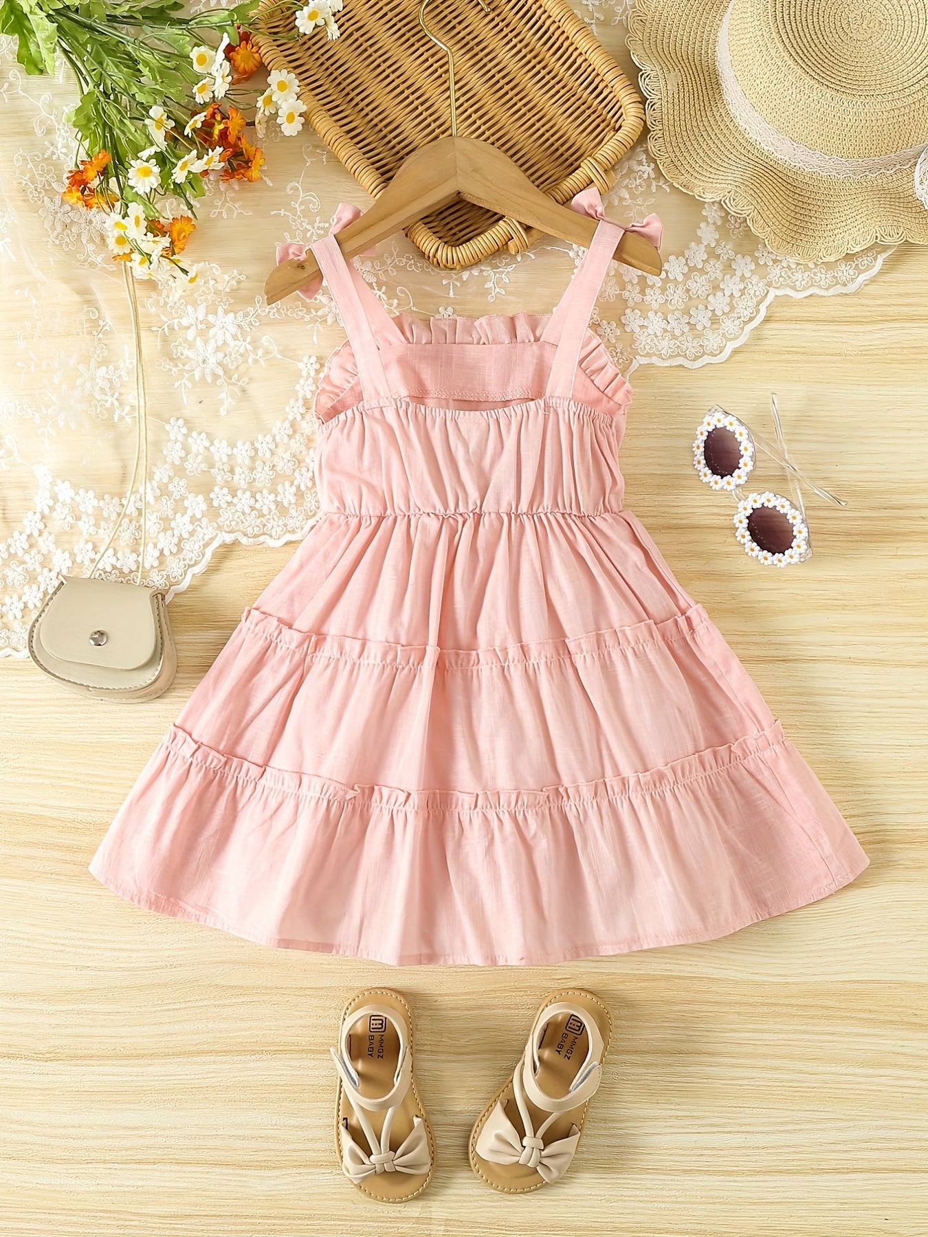 Baby Girl's Ruffle Cami Dress Kid's Pleated Dress