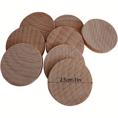 120pcs 2.54cm Natural Wood Slices Round Coins for DIY Arts & Crafts
