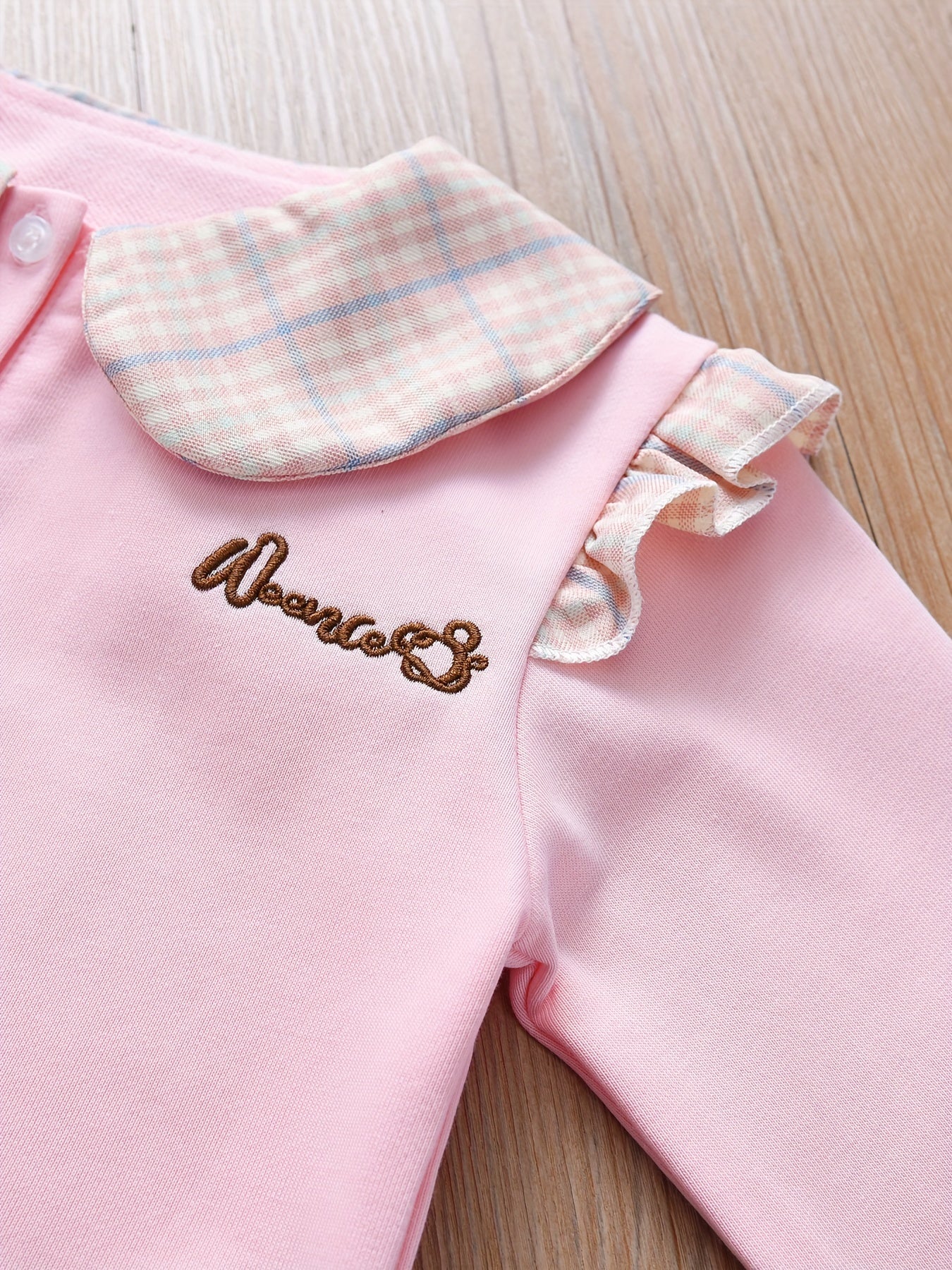 Girls' Plaid Button Crew Neck Sweatshirt for Casual Outfit