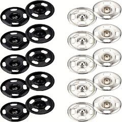 80pcs Silvery Sew on Snap Buttons 0.99cm Metal Fastener Buttons Press Button