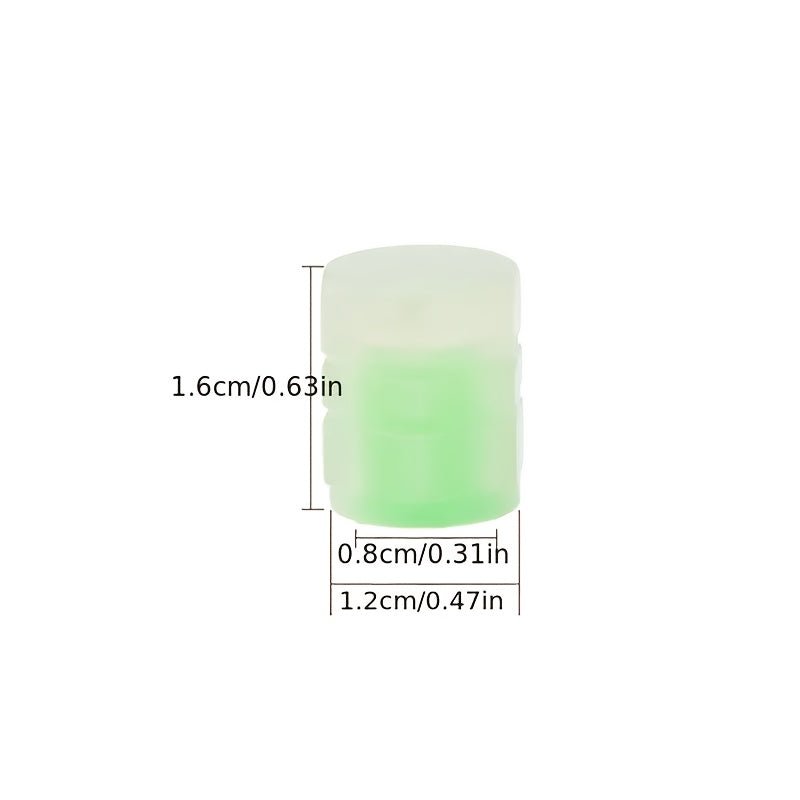 8pcs Mini Luminous Tire Valve Caps Glowing Wheel Hub Decor Auto Accessories
