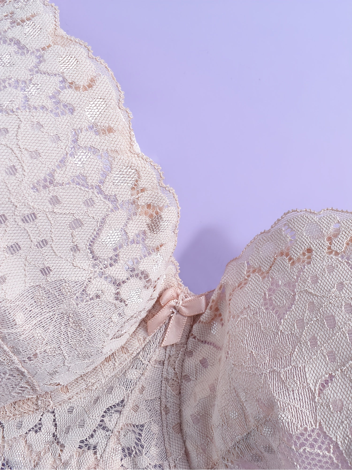 Floral Jacquard Bralette Semi Sheer Stretch Bra