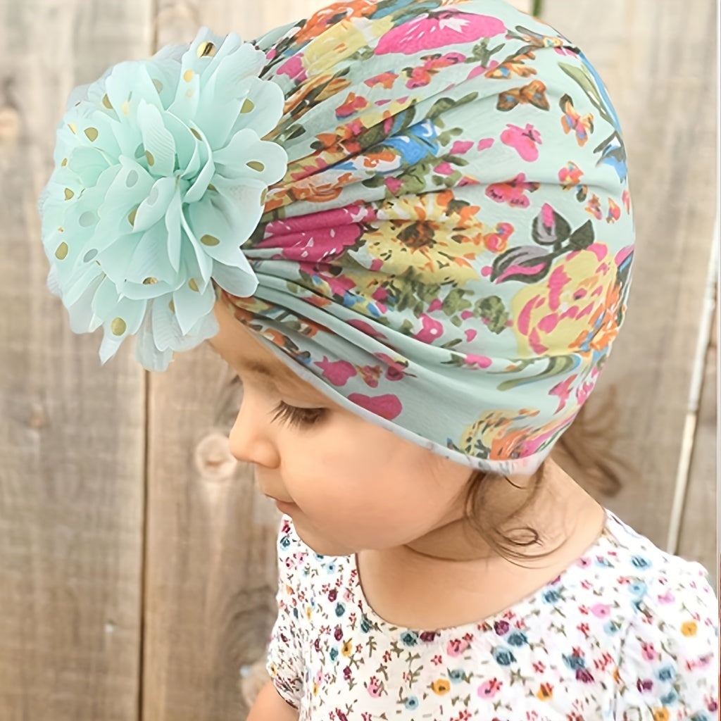 Europe And The United States Dot Floral Baby Hat